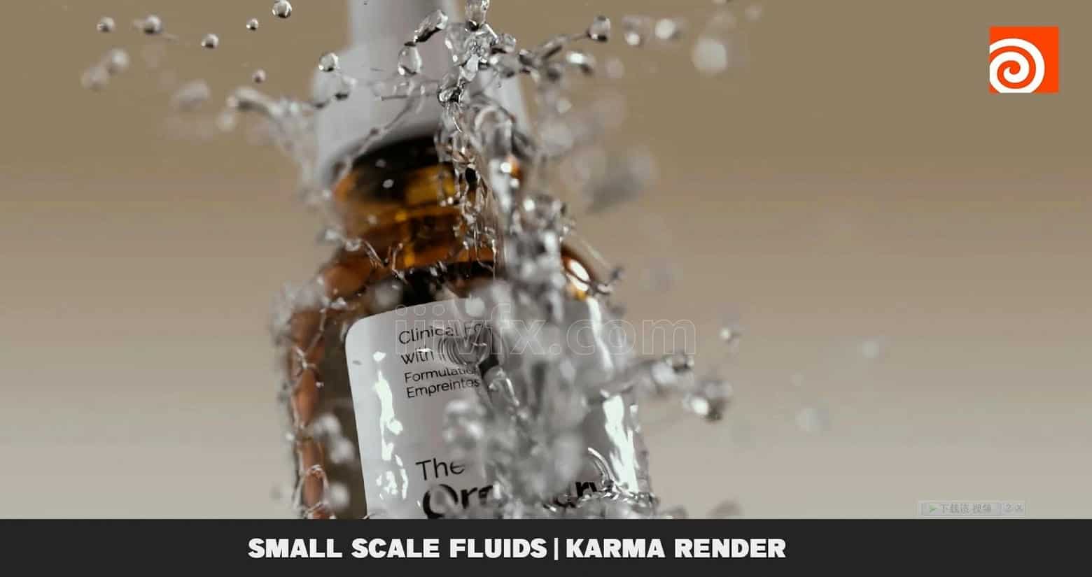 Houdini20.5产品 小规模粘性 流体水花四溅   Small Scale Fluids | Karma Render