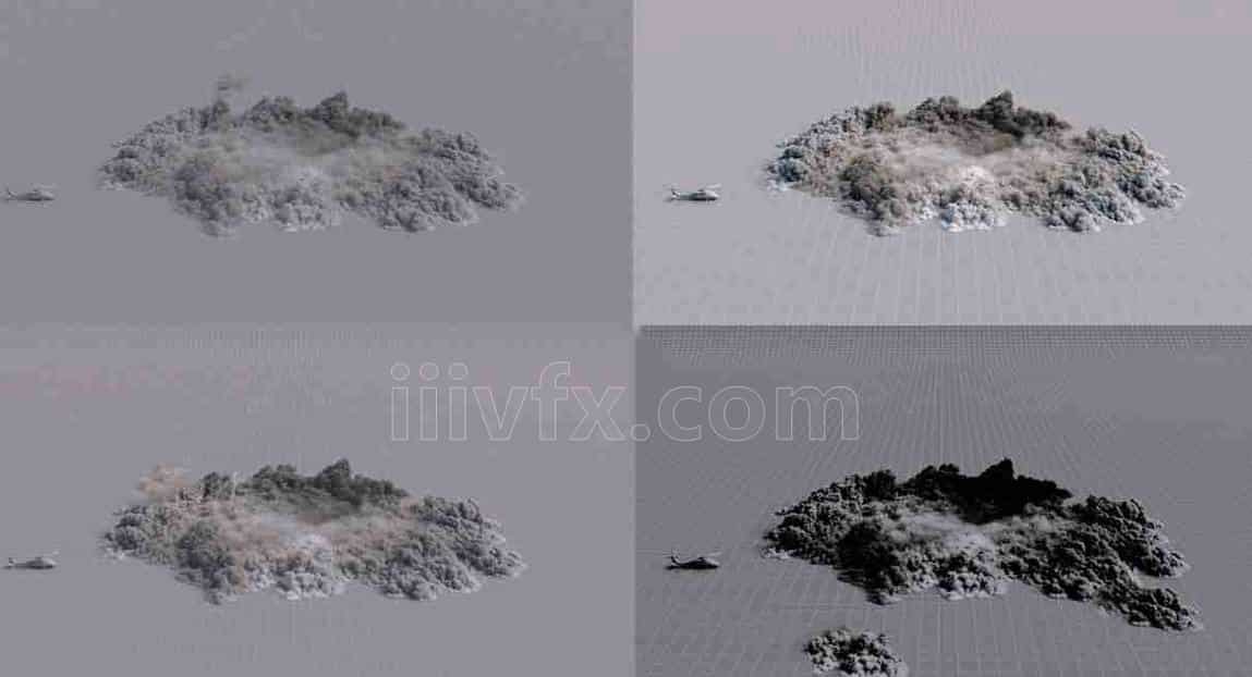 Houdini18.5电影级爆炸地面烟尘文件