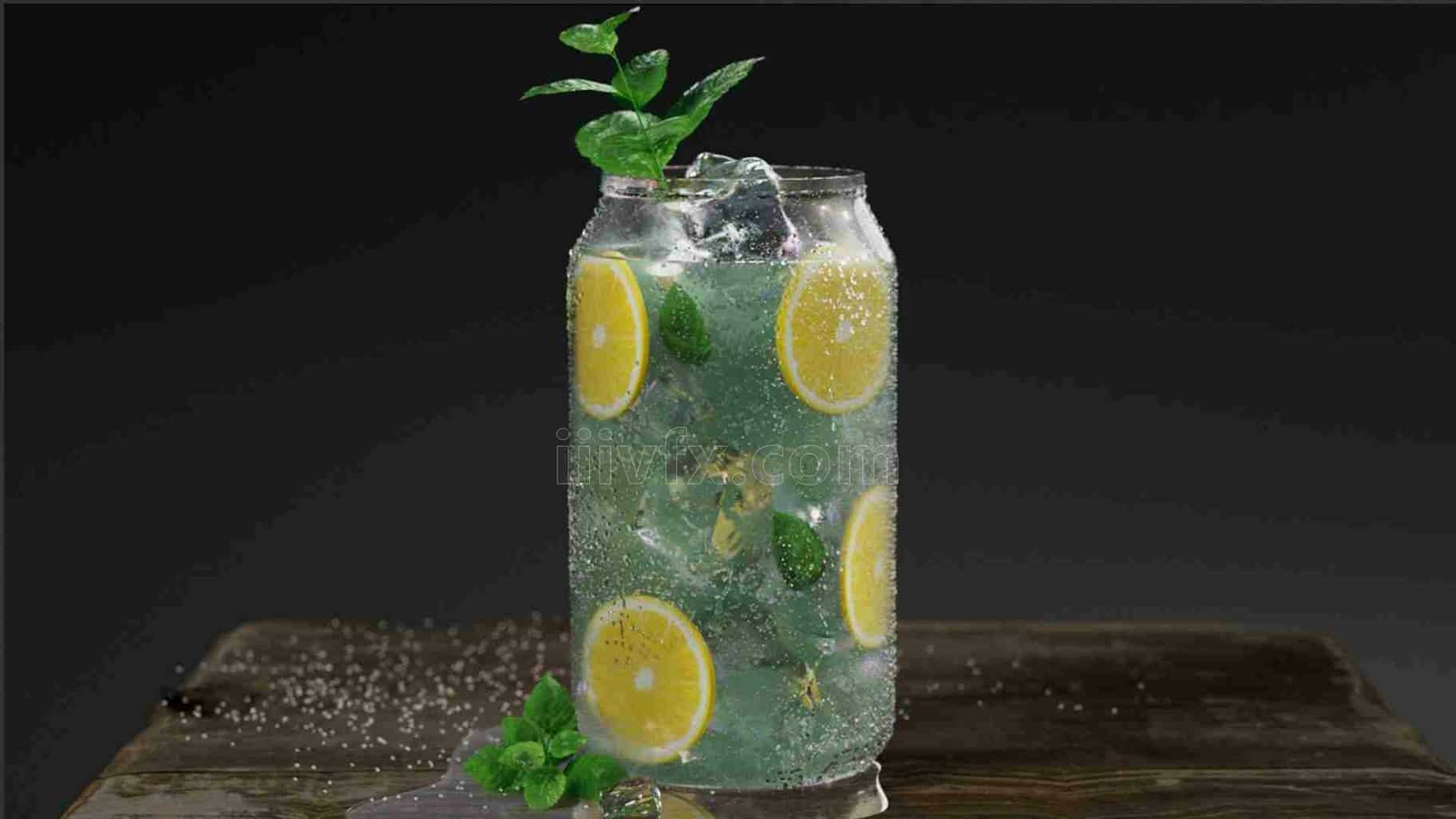 Houdini的动态水滴画自定义路径资产hip工程-夏日冰镇可口可乐瓶饮料-雨滴滑落